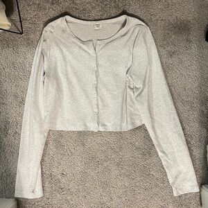 Sunday Best Aritzia Cropped Long Sleeve Button Up Cardigan Shirt - Size L